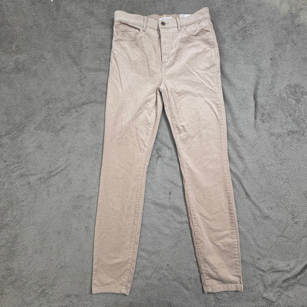 NWT LOFT The Skinny High Rise‎ Corduroy Pants Women's Size 27 Beige Regular Fit